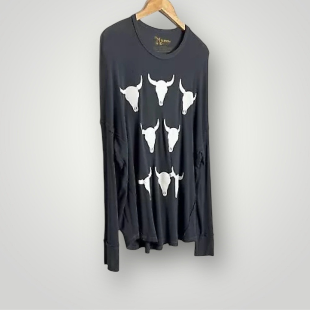 Show Me Your Mumu Mellow Size Medium Shirt Long Sleeve Waffle Knit Oversized Fit - Picture 3 of 8